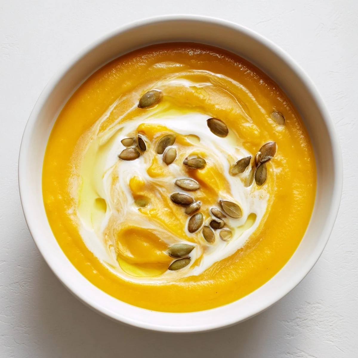 Steaming bowl of One-Pot Butternut Squash Soup, a creamy vegetarian delight, garnished beautifully.