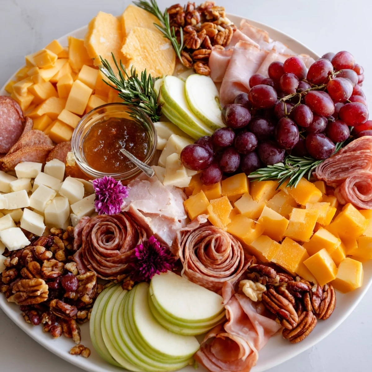 Get ready for autumn entertaining: a delicious Maple Leaf Grazing Tray with cheese and fruit.