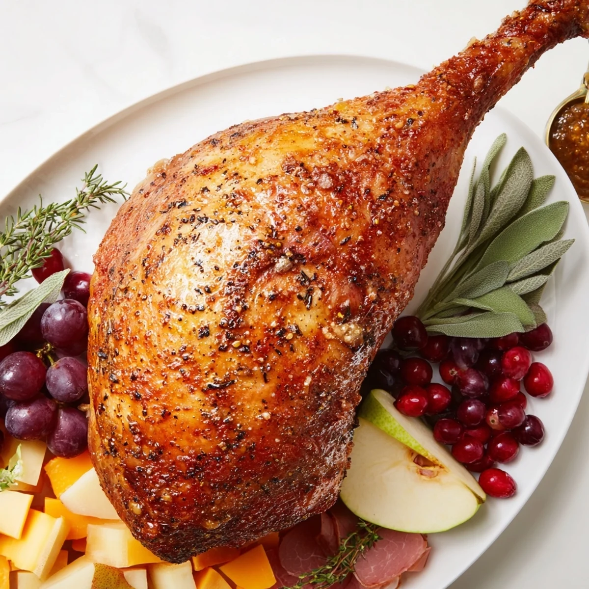 Thanksgiving Turkey Legs Charcuterie with savory roasted turkey legs and an array of festive treats.