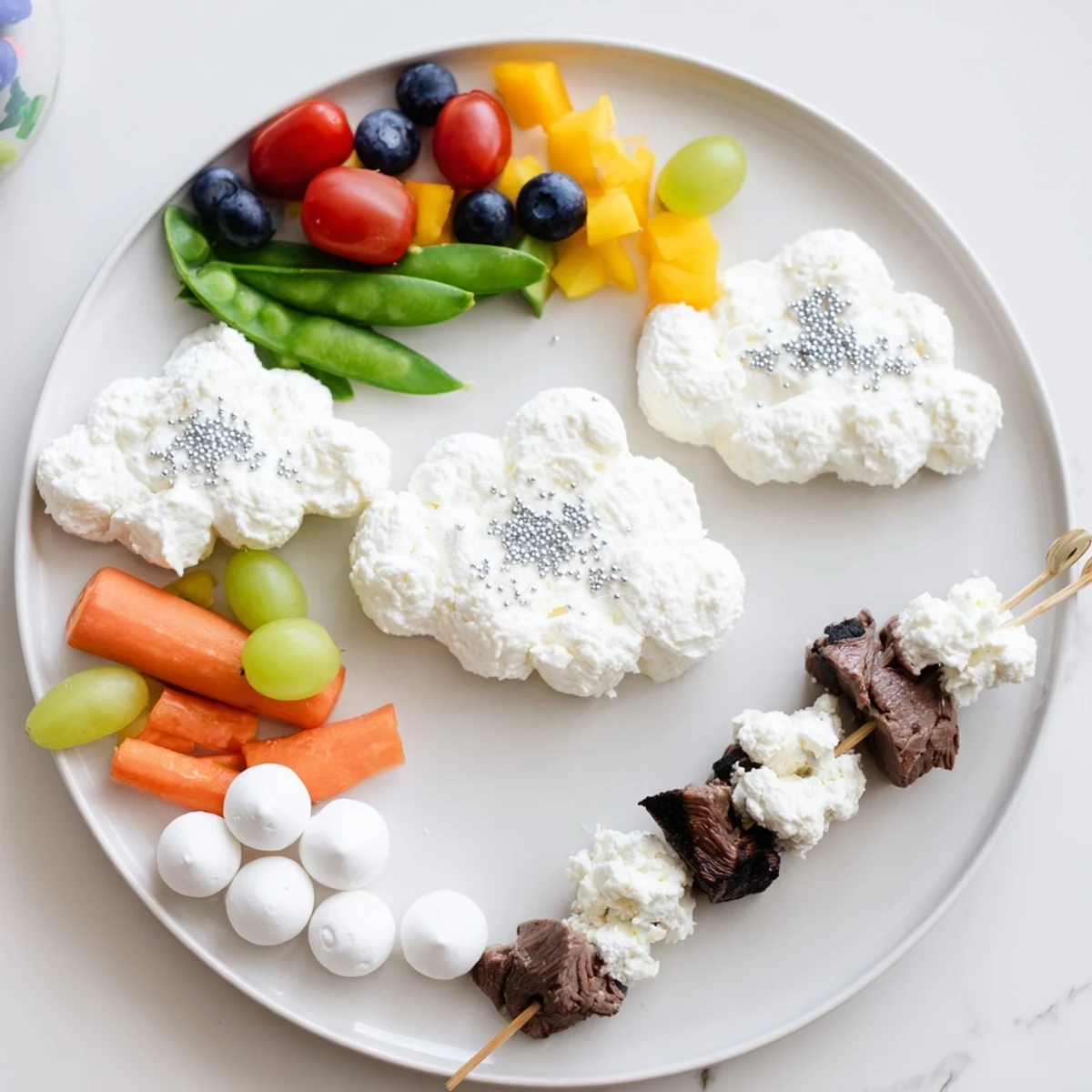 Delicious Fluffy Clouds Lamb Baby Shower Board, a delightful grazing board with savory lamb bites.