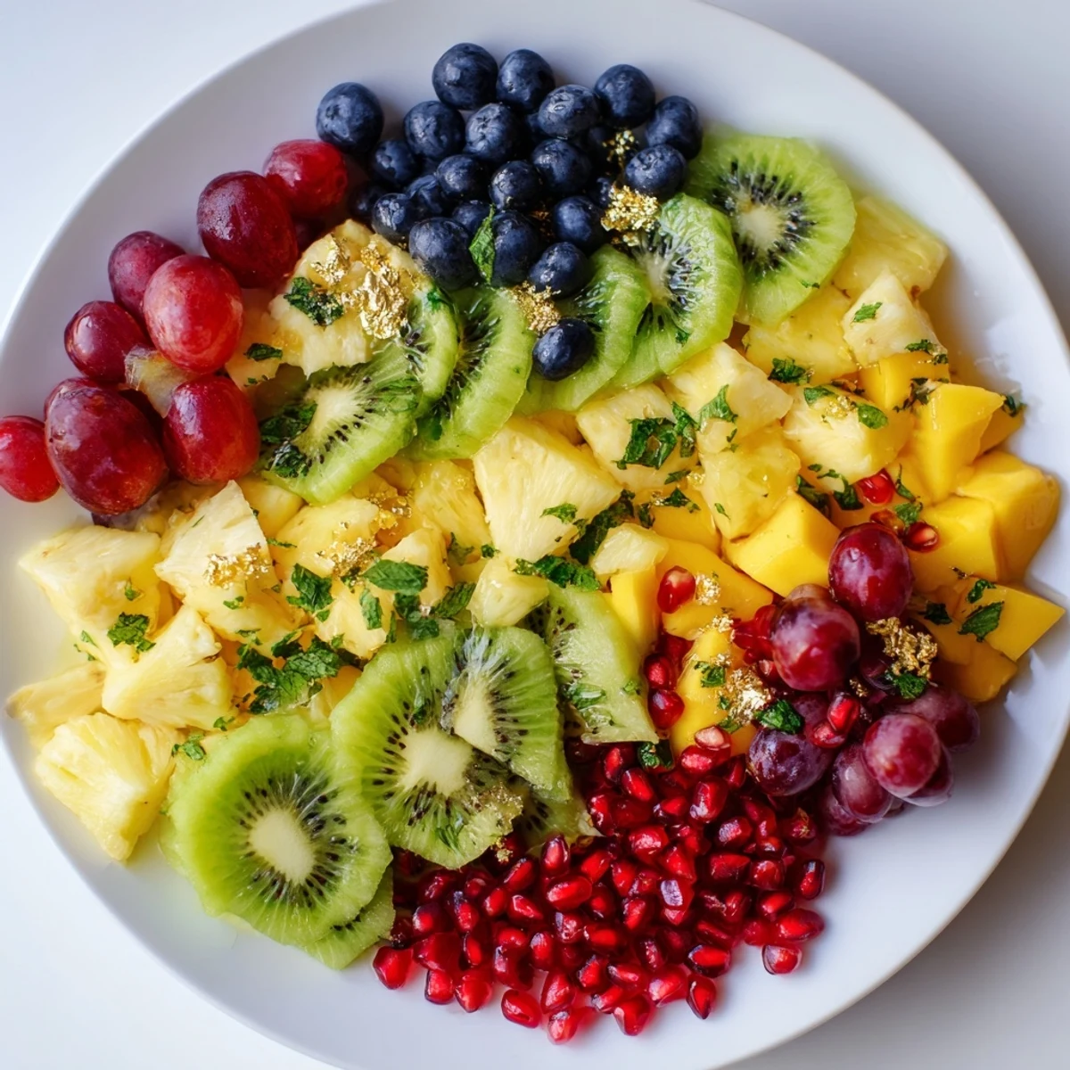A colorful Three Kings Royal Fruit Platter, perfect for a festive occasion, beautifully arranged with fresh fruits.