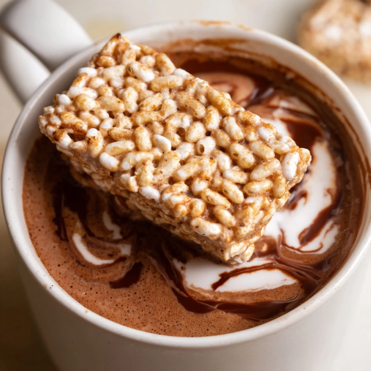 Indulge in a homemade hot chocolate with a delightful, gooey marshmallow bar garnish.