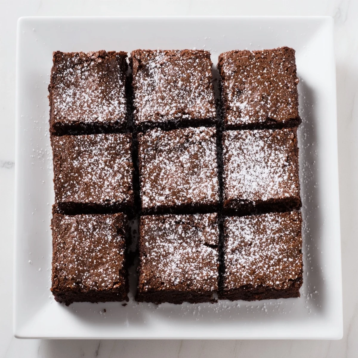 Brownie Squares Powdered Sugar