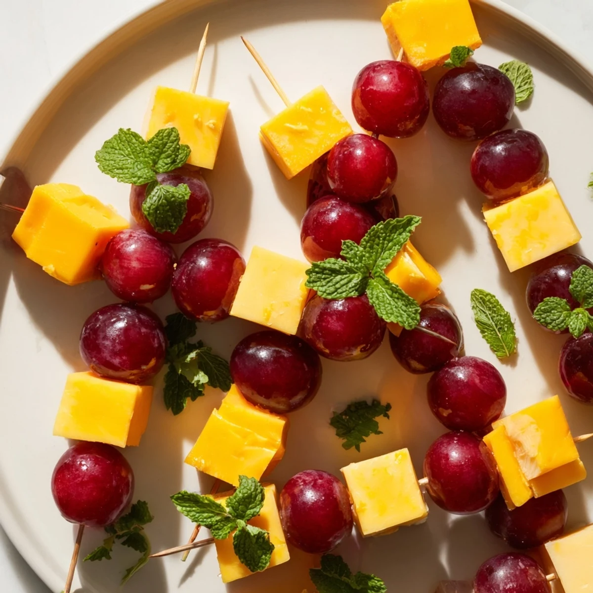 Cheese and Grape Skewers