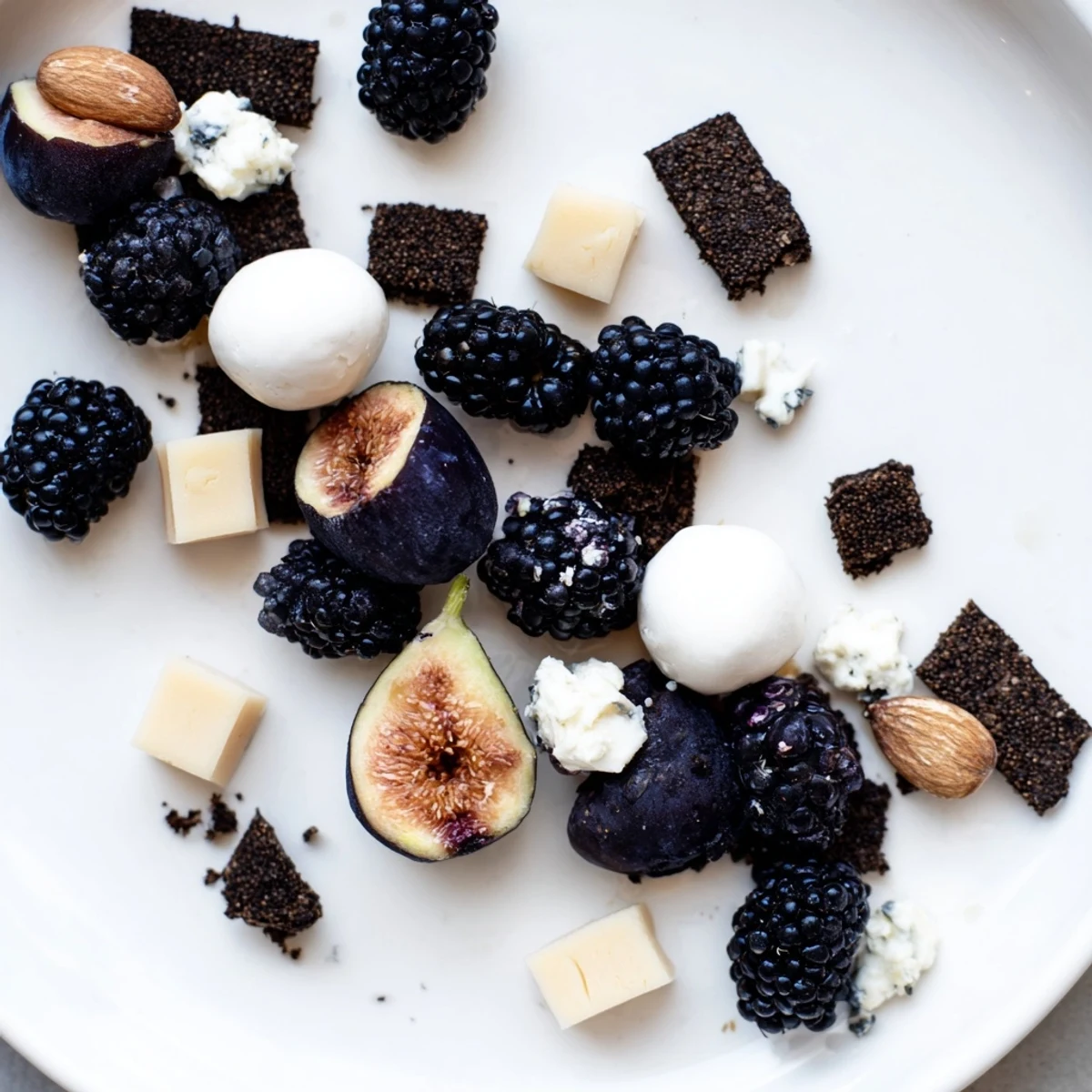 Imagine the Deep Indigo Midnight Sky cheese board, a fantastic appetizer with a stunning, starry composition.