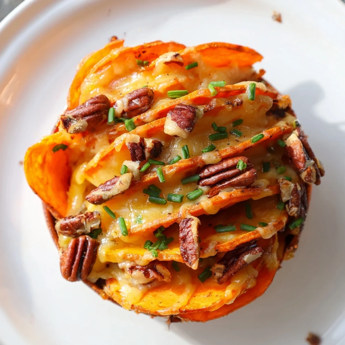 Copper Penny Warmth appetizer with roasted sweet potatoes, carrots, cheddar, and pecans, a delightful side.