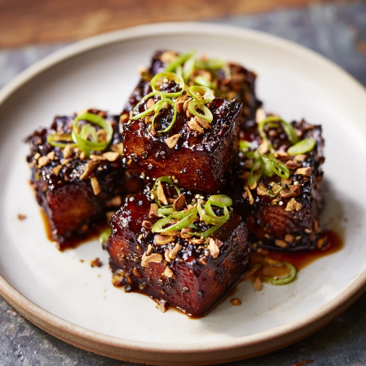 Golden-brown air fryer chicken bites glistening with a savory honey glaze, ready for serving!