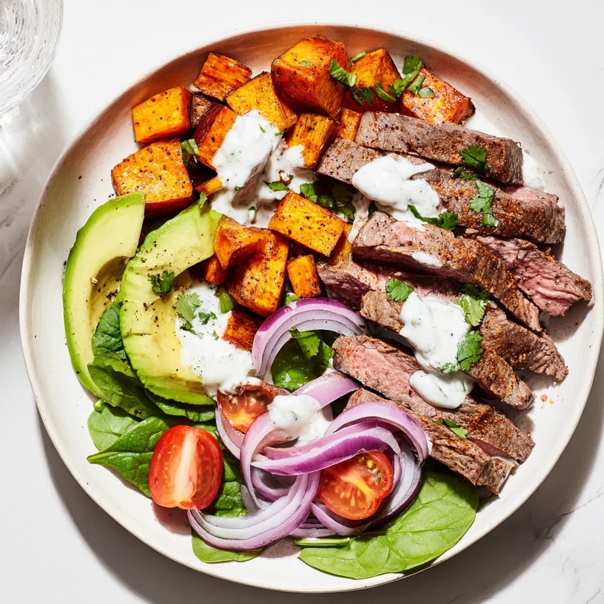 Beef Avocado Sweet Potato Bowl