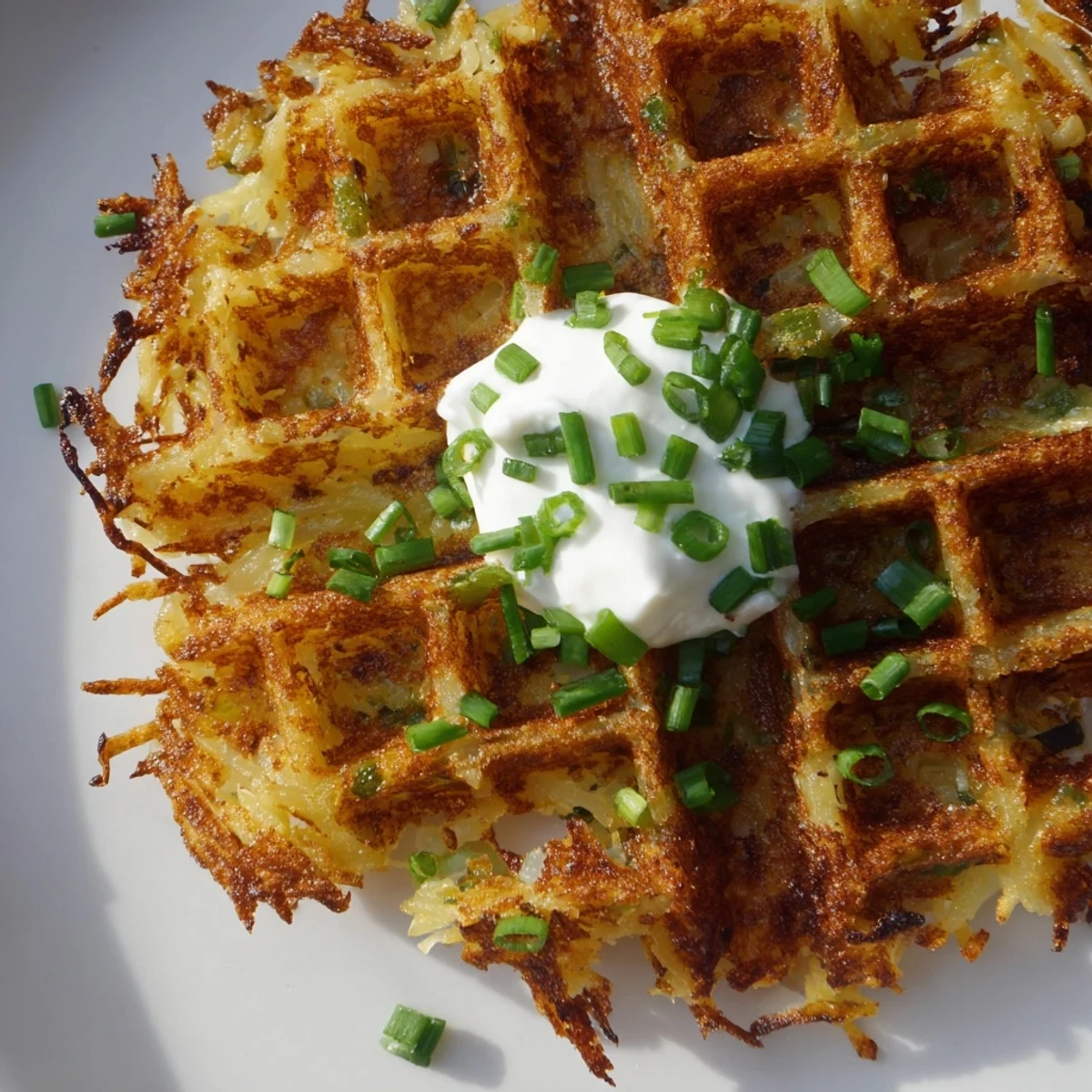Cheesy Hash Brown Waffles