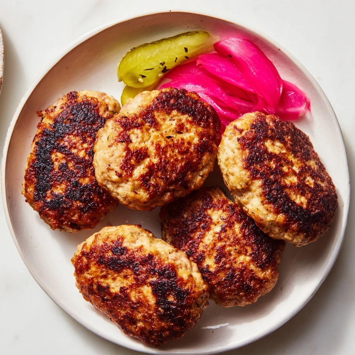 A plate of freshly cooked Danish frikadeller, their savory scent tantalizing, ready for a delicious meal.