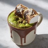 A rich and frothy Toasted Marshmallow Campfire Matcha Hot Cocoa features delicate matcha notes and toasted marshmallows.