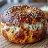 Soft, chewy homemade bagels with a crisp crust, baked using only two simple ingredients.