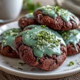 Festive shamrock-shaped sugar cookies decorated with vibrant green royal icing for St. Patrick's Day.