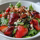 Spring Dinner Party Strawberry Arugula Salad with Balsamic Glaze