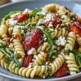 Spring Pasta Strawberries Feta Arugula