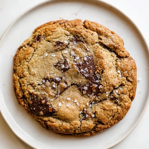 Golden-brown miso brown butter cookies with melted chocolate chips, ready to enjoy.
