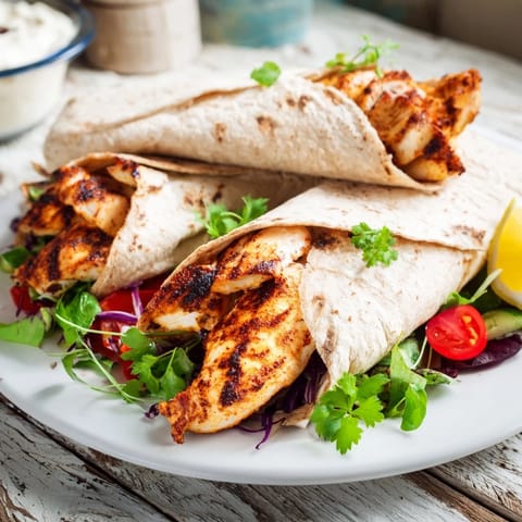 Greek Yogurt Chicken Shawarma Wrap