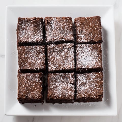 Brownie Squares Powdered Sugar