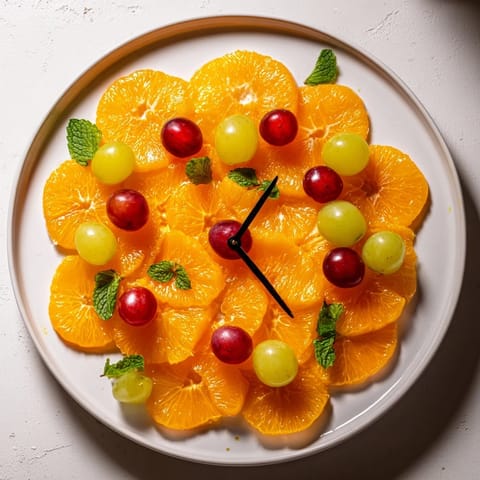 Grape Orange Slice Clock