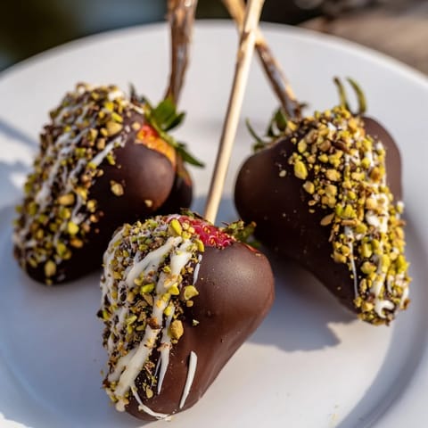 Chocolate Dipped Strawberry Skewers