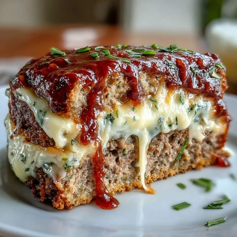 Juicy Italian meatloaf layered with rich marinara sauce and gooey mozzarella, perfect for a hearty weeknight meal.  