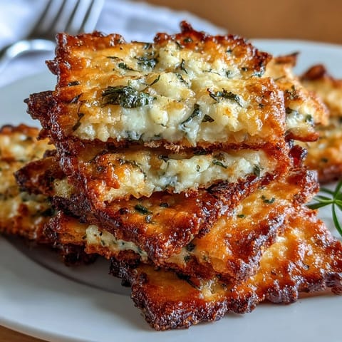 Golden cheese and herb crackers with crispy edges, loaded with sharp cheddar and fresh thyme for a savory snack.