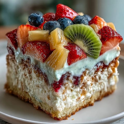 Chewy sugar cookie crust layered with smooth cream cheese frosting and seasonal fruits on a festive dessert pizza.