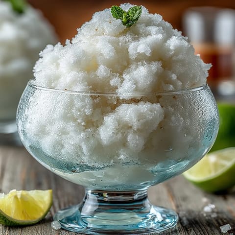 A frosty, fluffy TikTok Cloud Slushie with a light, airy texture and refreshing lemon-lime flavor.
