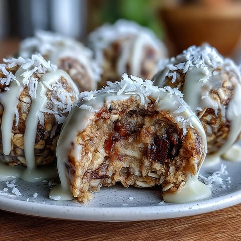 No-bake carrot cake bliss balls with walnuts, oats, and warm spices, perfect for a healthy snack or dessert.