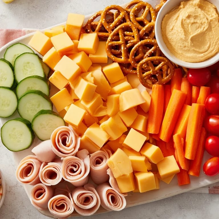 Imagine a beautifully arranged Renard Rusé Snack Assortment, with savory crackers, cheeses, and tempting fruit options.