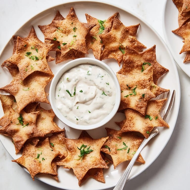 A close-up of crispy Holiday Crackers, perfect festive appetizer, ready for dipping into the cool dip.