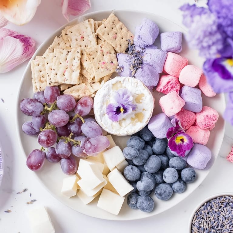Get ready to savor this elegant Lavender Haze Dreamscape, a gorgeous cheese board ideal for spring gatherings.
