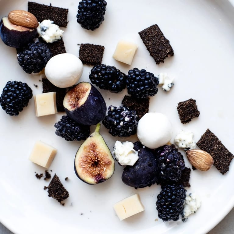 Imagine the Deep Indigo Midnight Sky cheese board, a fantastic appetizer with a stunning, starry composition.