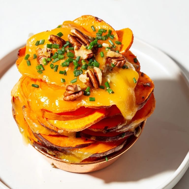 Golden, bubbly Copper Penny Warmth in copper ramekins, perfect for an autumn dinner party.