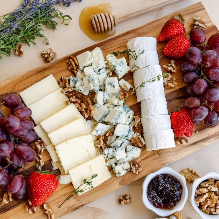The overflowing The Waterfall Edge Grazing Board features cheeses, fruits, and meats spilling dramatically over the edge.
