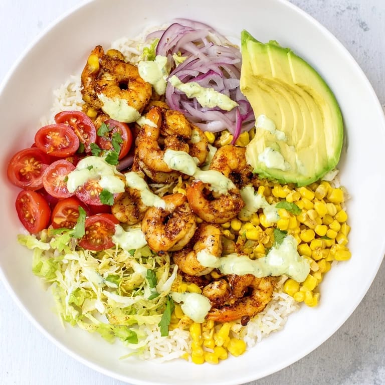 Fragrant steam rises from the sizzling Cajun shrimp taco bowls, filled with fresh cilantro and a lime wedge.