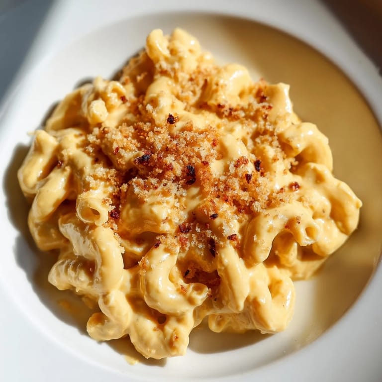 Flavorful pumpkin puree adds an orange hue to this delicious homemade mac and cheese dish.