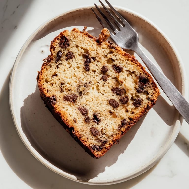 A slice of warm Banana Bread Variations rests on a white plate, a pat of melting butter and a drizzle of honey enhancing the tender crumb.  