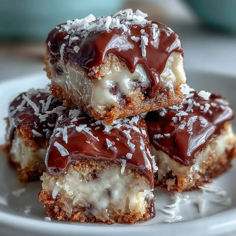Moose Bites featuring chocolate chips and shredded coconut in a sweet condensed milk mixture, ready to be served.