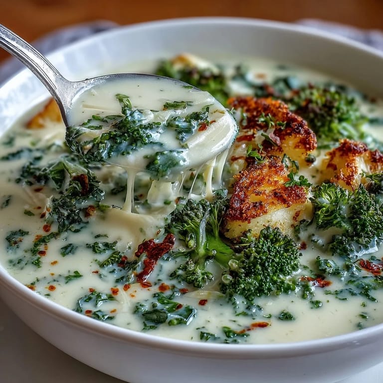 Hearty vegetable chowder topped with melted mozzarella and Parmesan, served hot with crusty bread on the side.  