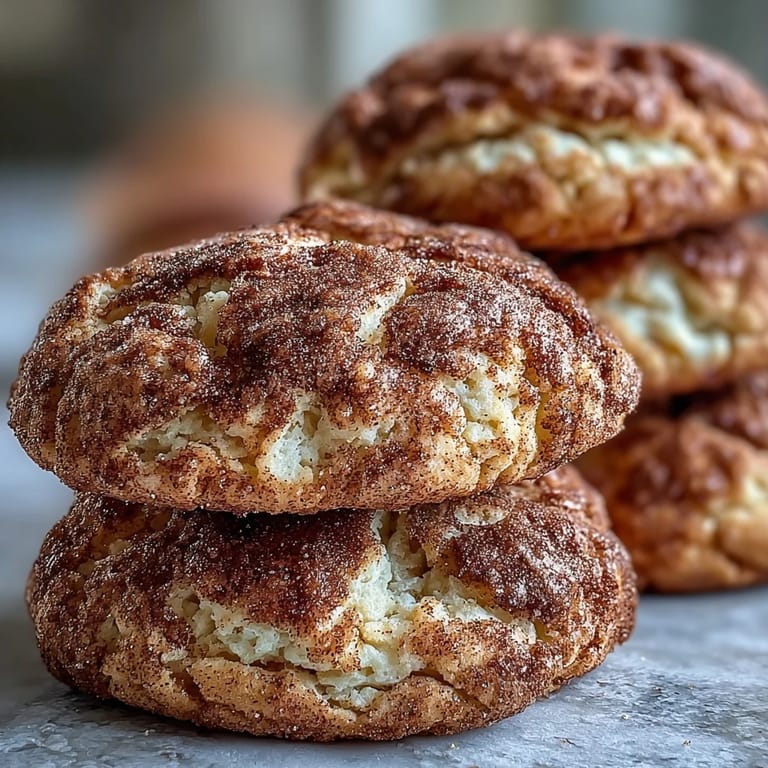 Pillowy cottage cheese snickerdoodle cookies baked to perfection, coated in warm cinnamon sugar.