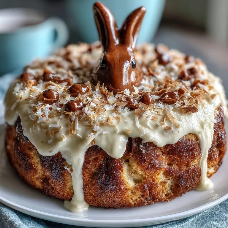 Whimsical Easter Bunny Cake features soft vanilla layers, hidden sprinkle center, and buttercream frosting, creating a joyful and colorful centerpiece for your Easter table.