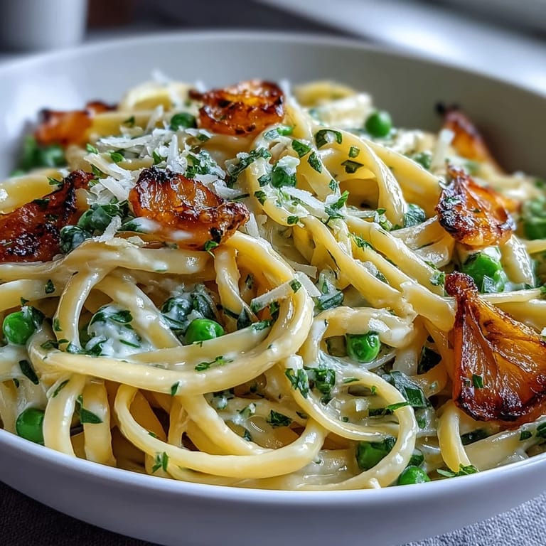 Bright and zesty lemon butter pasta with peas and Parmesan, a light yet satisfying meal perfect for any night.