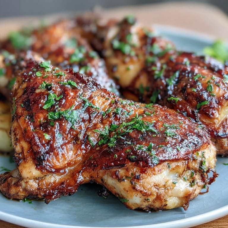 Golden-brown herb chicken thighs rest atop tender, caramelized root vegetables, offering a hearty and wholesome sheet pan meal.
