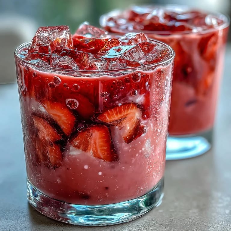 Two tall glasses of Pink Starburst Refresher, bursting with acai juice, coconut milk, and citrus notes—perfect for a summer treat.