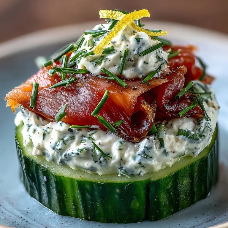 3. These smoked salmon cucumber bites combine fresh cucumber, smooth herbed cheese, and premium smoked salmon for an impressive, easy appetizer.