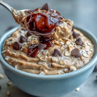 Creamy fiber-packed chickpea cookie dough dip ready to scoop.